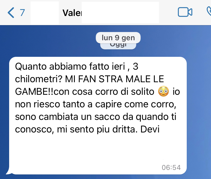 Risultato di un atleta Runners Academy: Valeria — Sono cambiata un sacco, mi sento più dritta