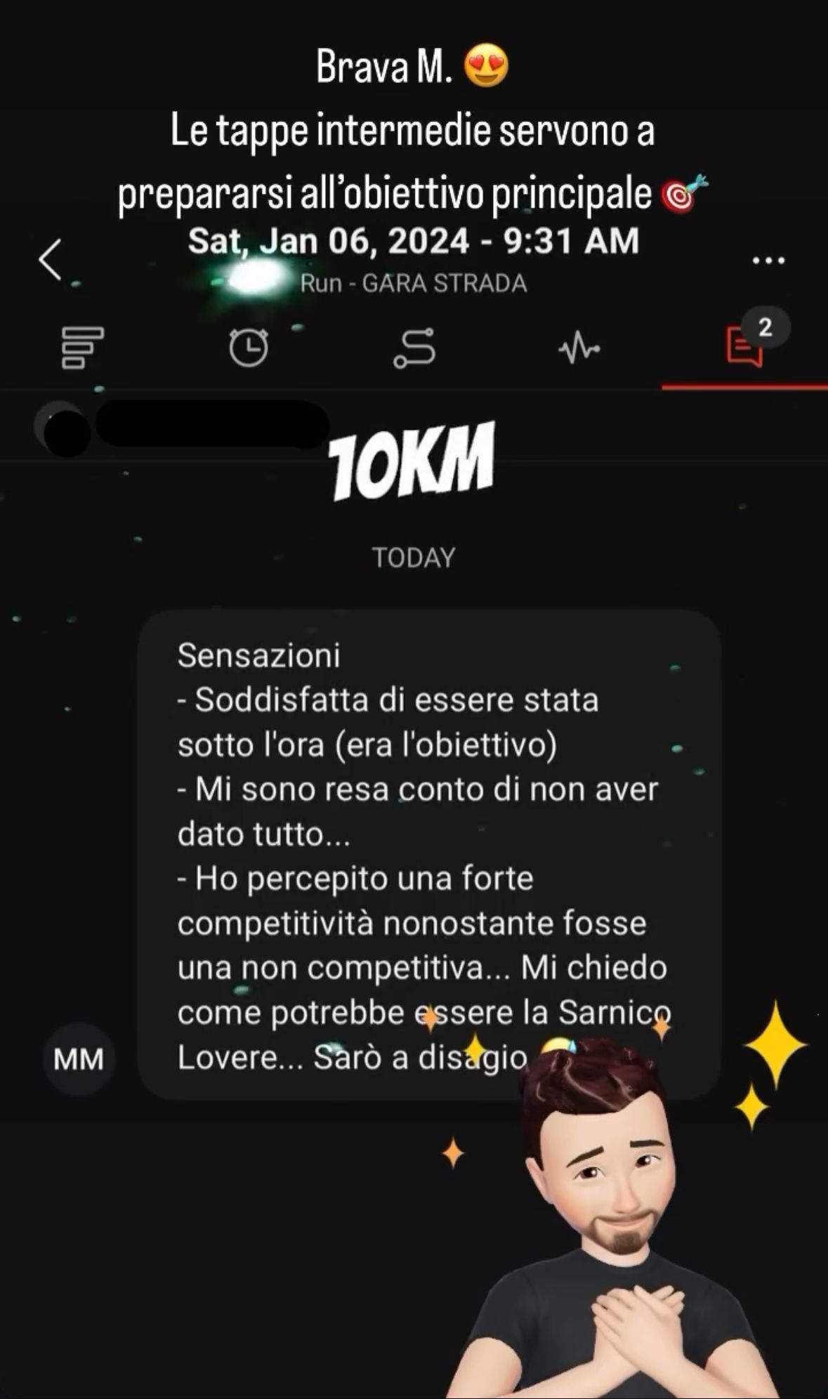 Risultato di un atleta Runners Academy: Brava M. — Sotto l'ora sui 10km